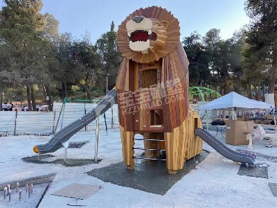 獅子動物兒童無動力游樂設(shè)施不銹鋼雕塑非標定制